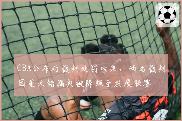 CBA公布对裁判处罚结果，两名裁判因重大错漏判被降级至发展联赛